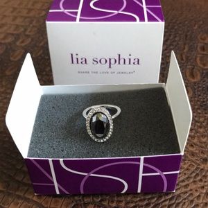 Lia Sophia Acquario Ring Cut Crystals Grey Stone